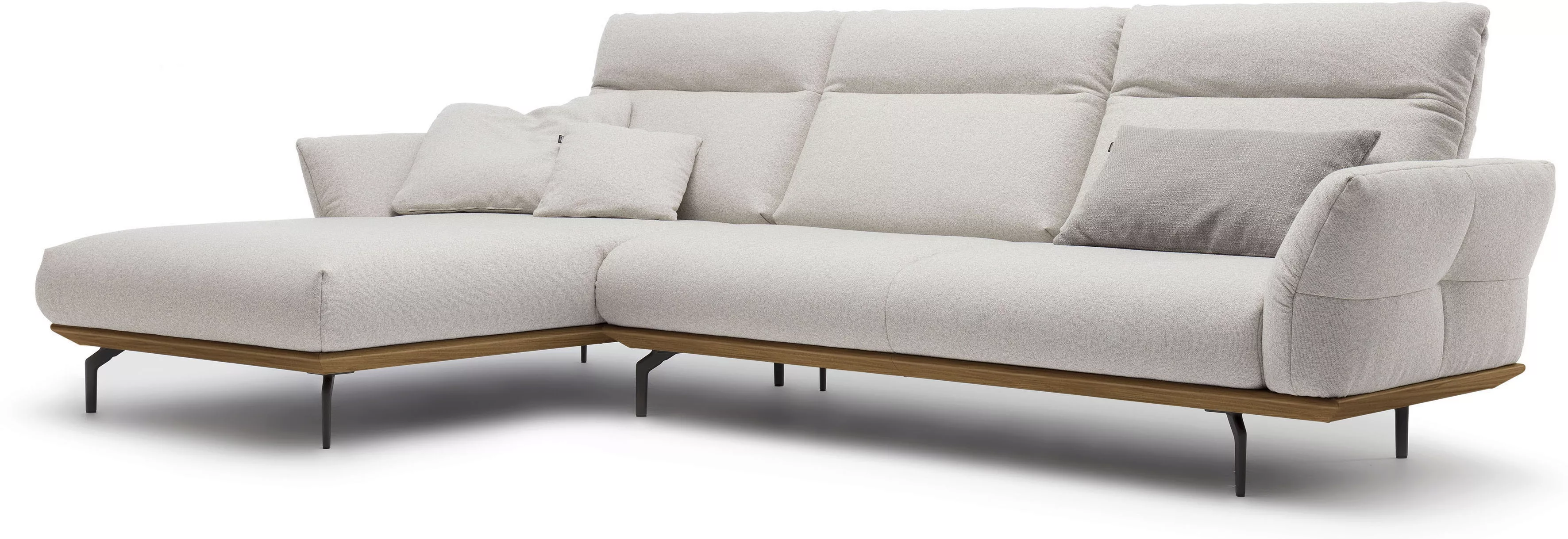 hülsta sofa Ecksofa »hs.460«, Sockel in Nussbaum, Winkelfüße in Umbragrau, günstig online kaufen