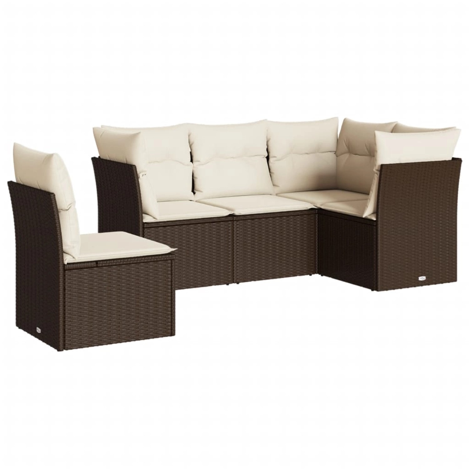 vidaXL 5-Tlg Garten-Sofagarnitur mit Kissen Braun Poly Rattan 3249482 günstig online kaufen