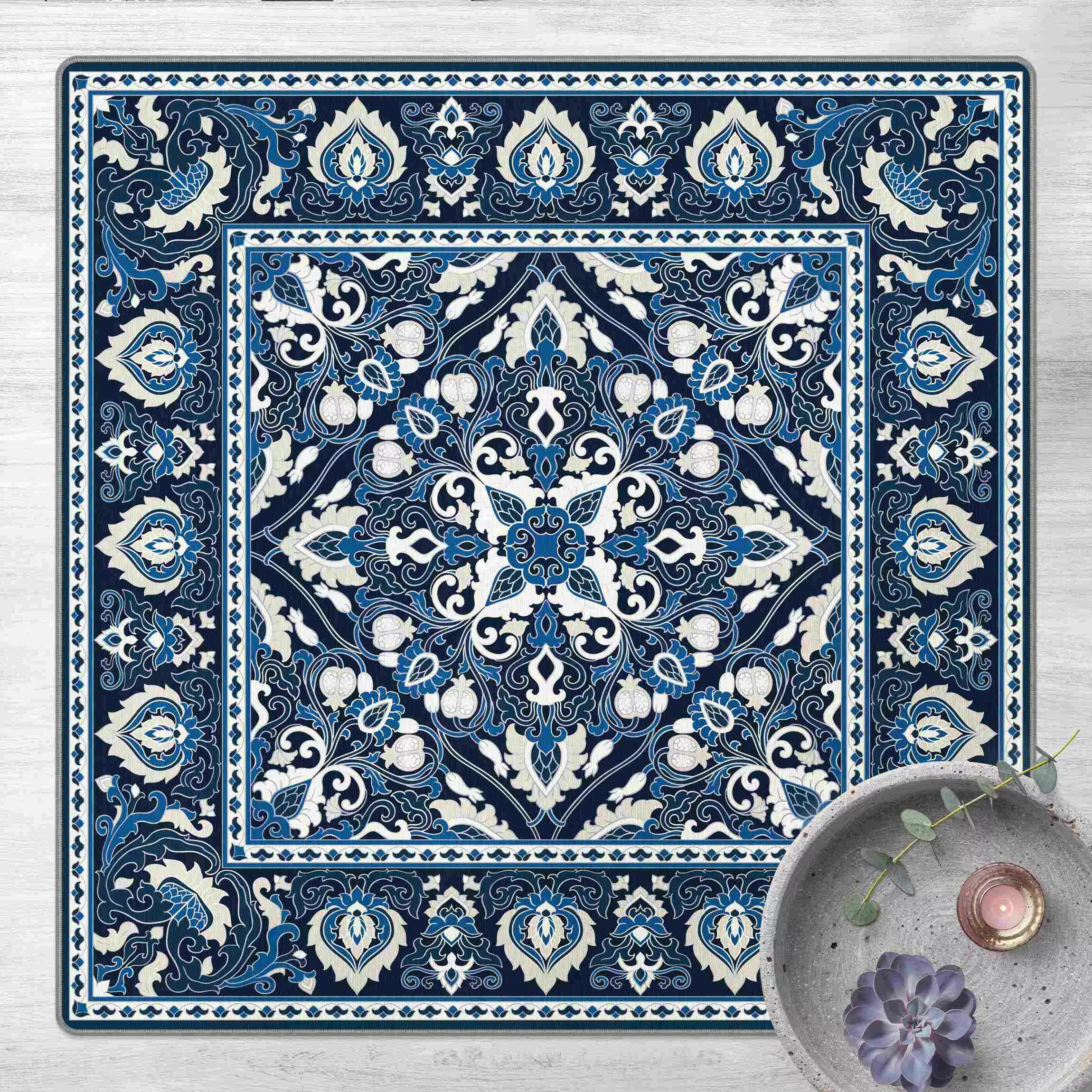 Teppich Orientalisches Persermuster Tiefblau günstig online kaufen