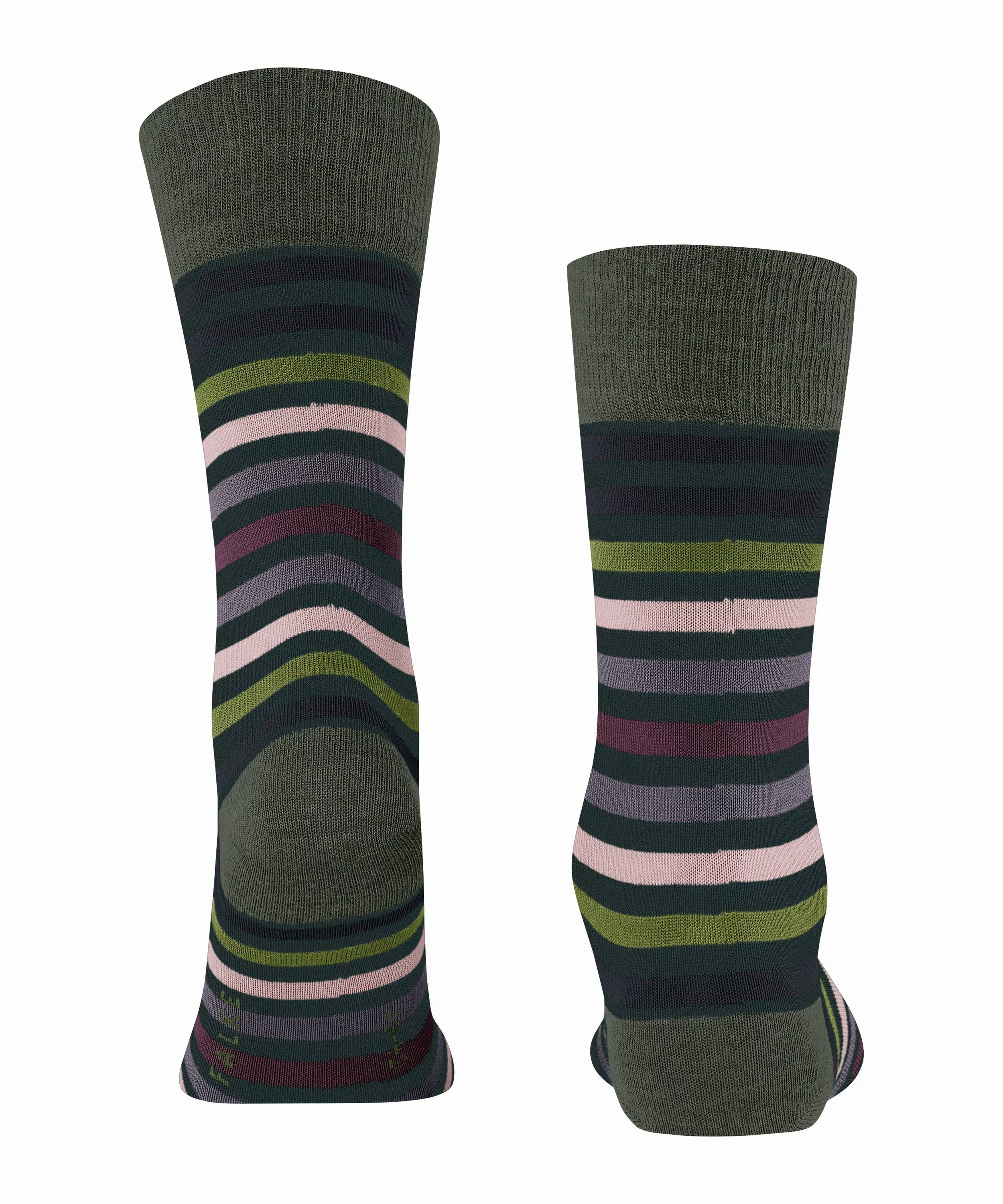 FALKE Tinted Stripe Herren Socken, 43-46, Grün, Streifen, Schurwolle, 13279 günstig online kaufen