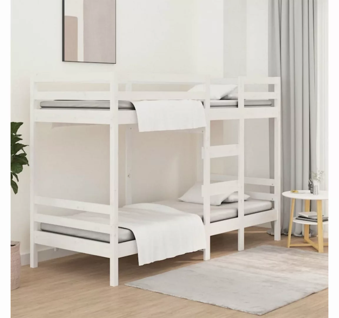 vidaXL Bett Etagenbett Weiß 75x190 cm Massivholz Kiefer günstig online kaufen