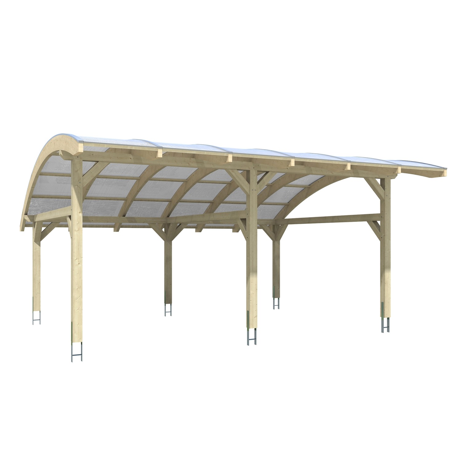 Skan Holz Carport Schwaben 648 x 630 cm Natur günstig online kaufen