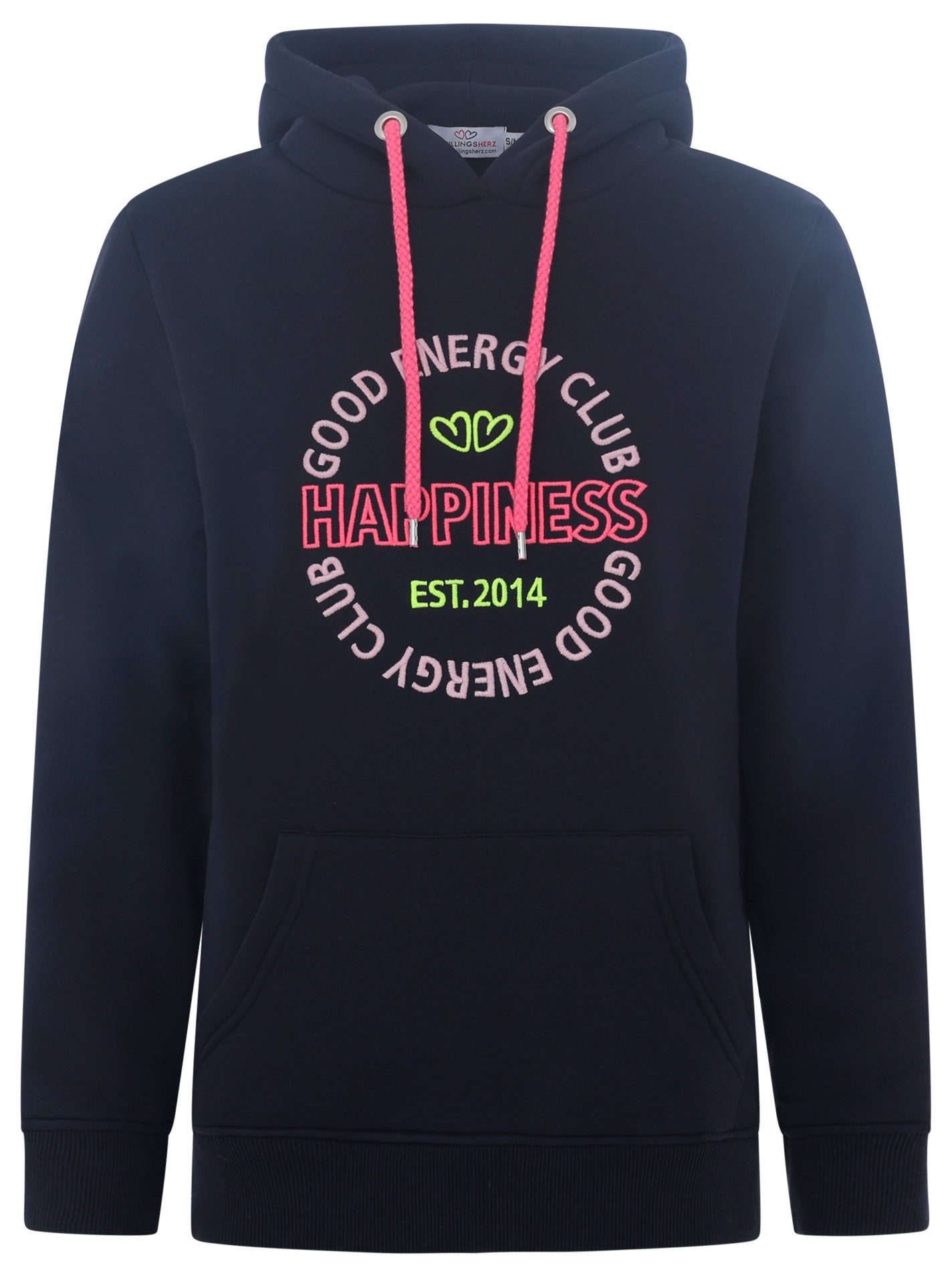 Zwillingsherz Sweatshirt gestickter Schriftzug, Kapuze, Langarm, günstig online kaufen