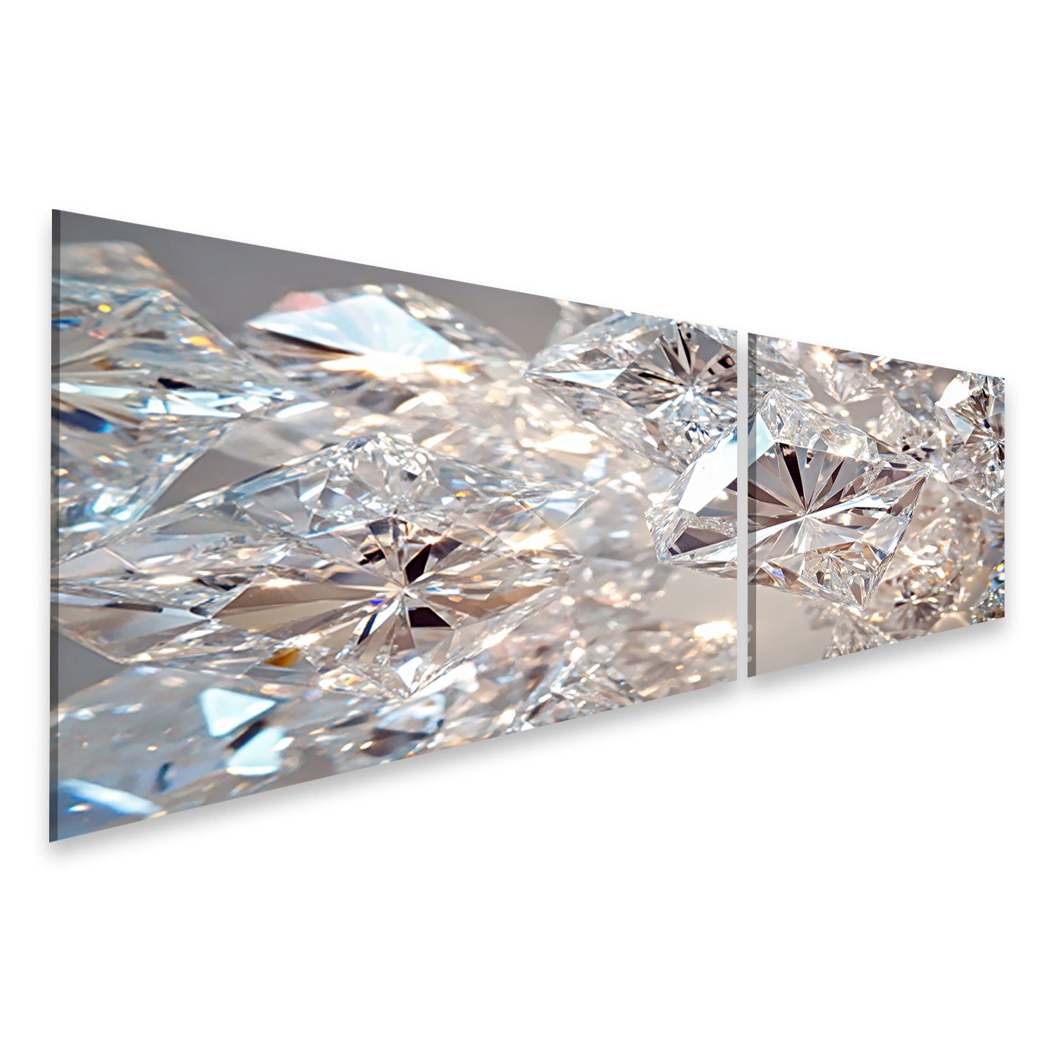 islandburner Leinwandbild, Funkelnde Diamanten in Nahaufnahme günstig online kaufen