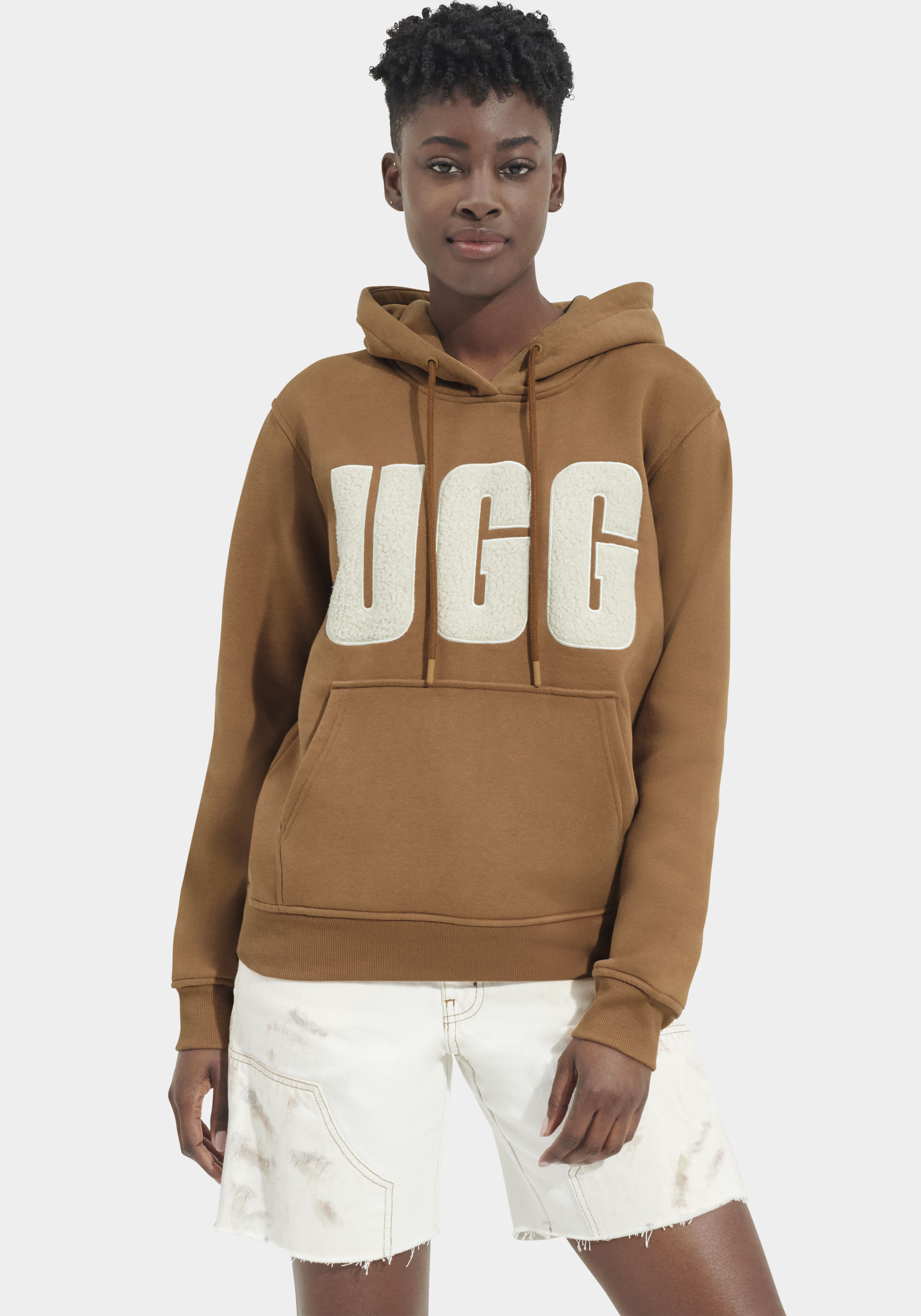 UGG Kapuzensweatshirt Rey UGGfluff Logo Hoodie günstig online kaufen