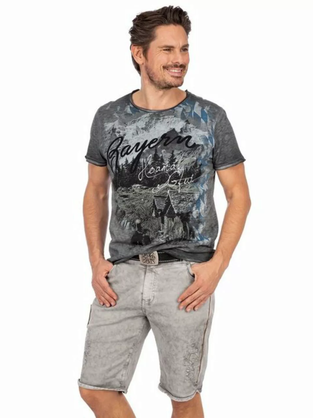 Hangowear Trachtenjeans Jeans Bermuda Herren - HECTOR - hellgrau günstig online kaufen