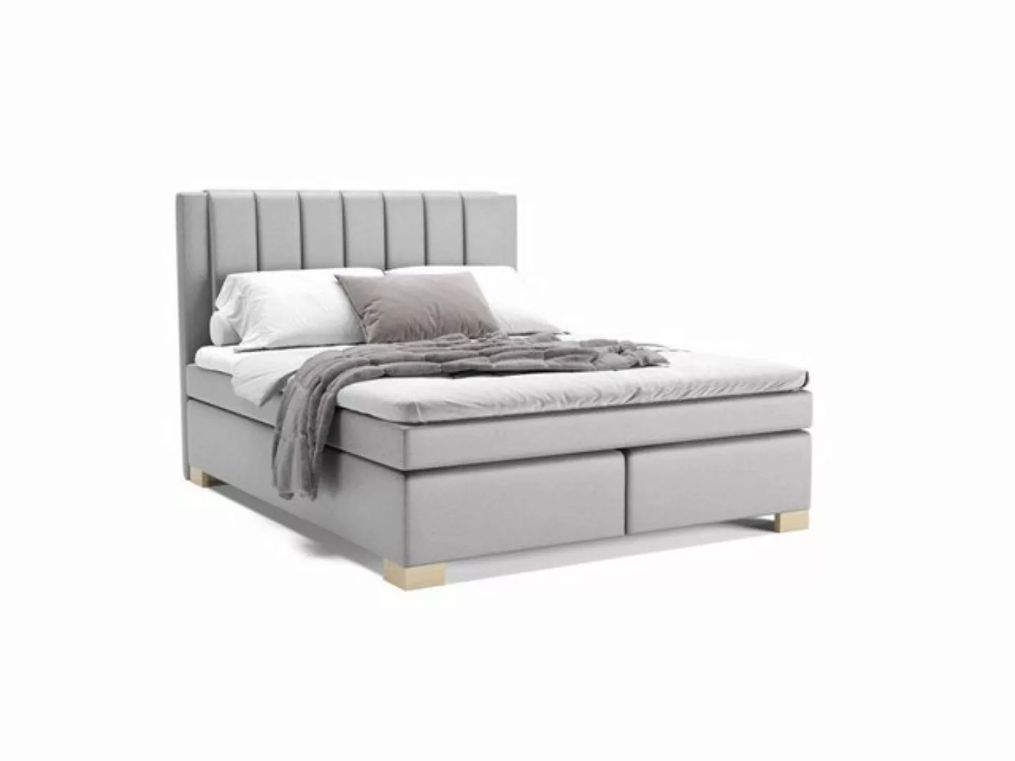 PANDA MÖBEL GmbH Boxspringbett Maurice, Doppelbett, Polsterbett mit Kopftei günstig online kaufen