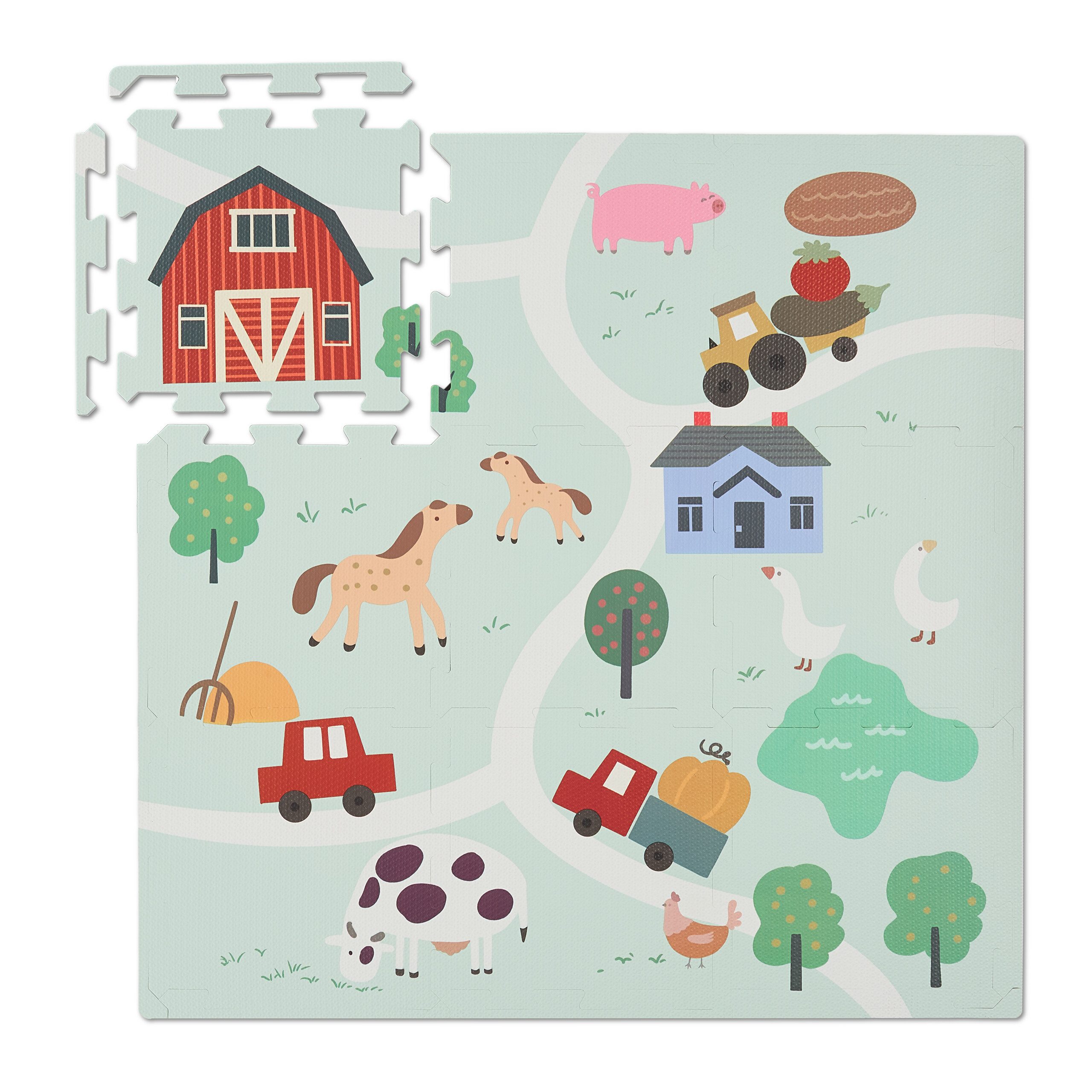 relaxdays Spielmatte Puzzlematte Farm günstig online kaufen