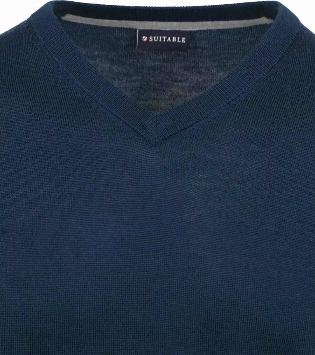 Suitable Merino Pullover V-Ausschnitt Navy - Größe M günstig online kaufen