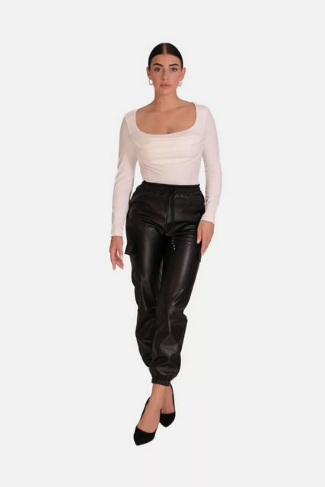 Elara Lederhose Elara Damen Cargo Leder Hose (1-tlg) günstig online kaufen