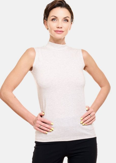 Evoni T-Shirt Basic Shirt ärmellos Halbkragen Tank-Top günstig online kaufen