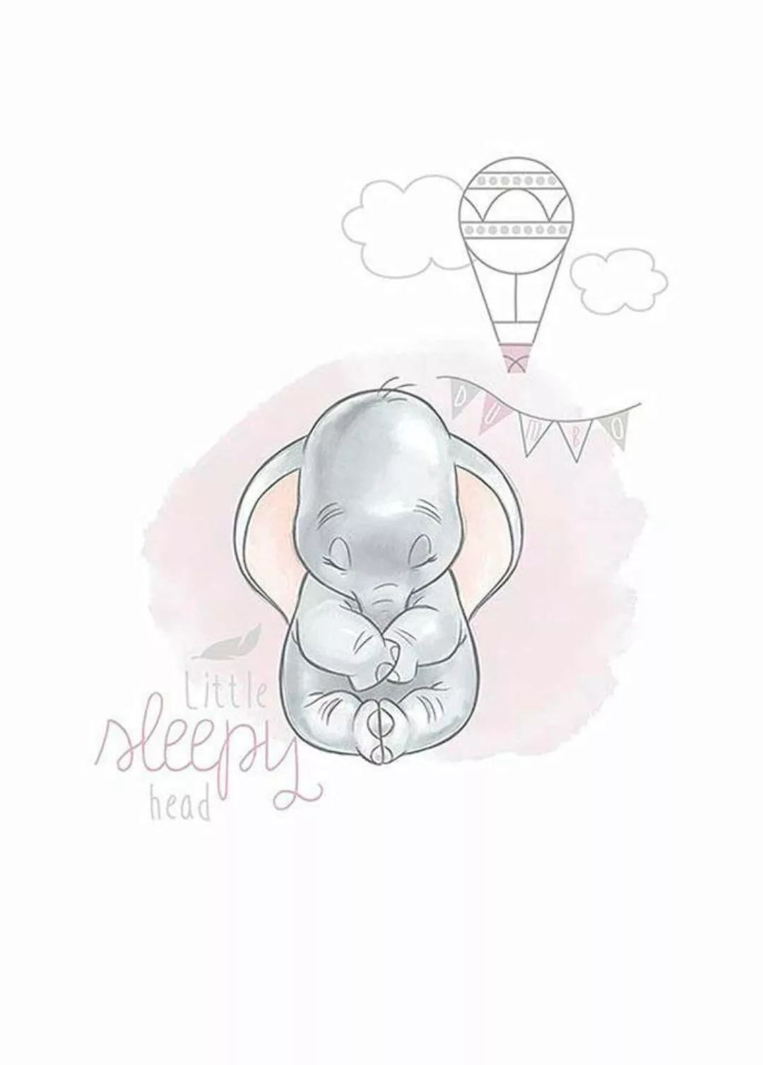 Komar Poster "Dumbo Sleepy", Disney, (1 St.), Kinderzimmer, Schlafzimmer, W günstig online kaufen