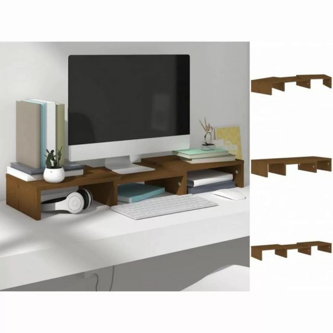 vidaXL TV-Schrank Monitorständer Honigbraun 60x24x10,5 cm Massivholz Kiefer günstig online kaufen