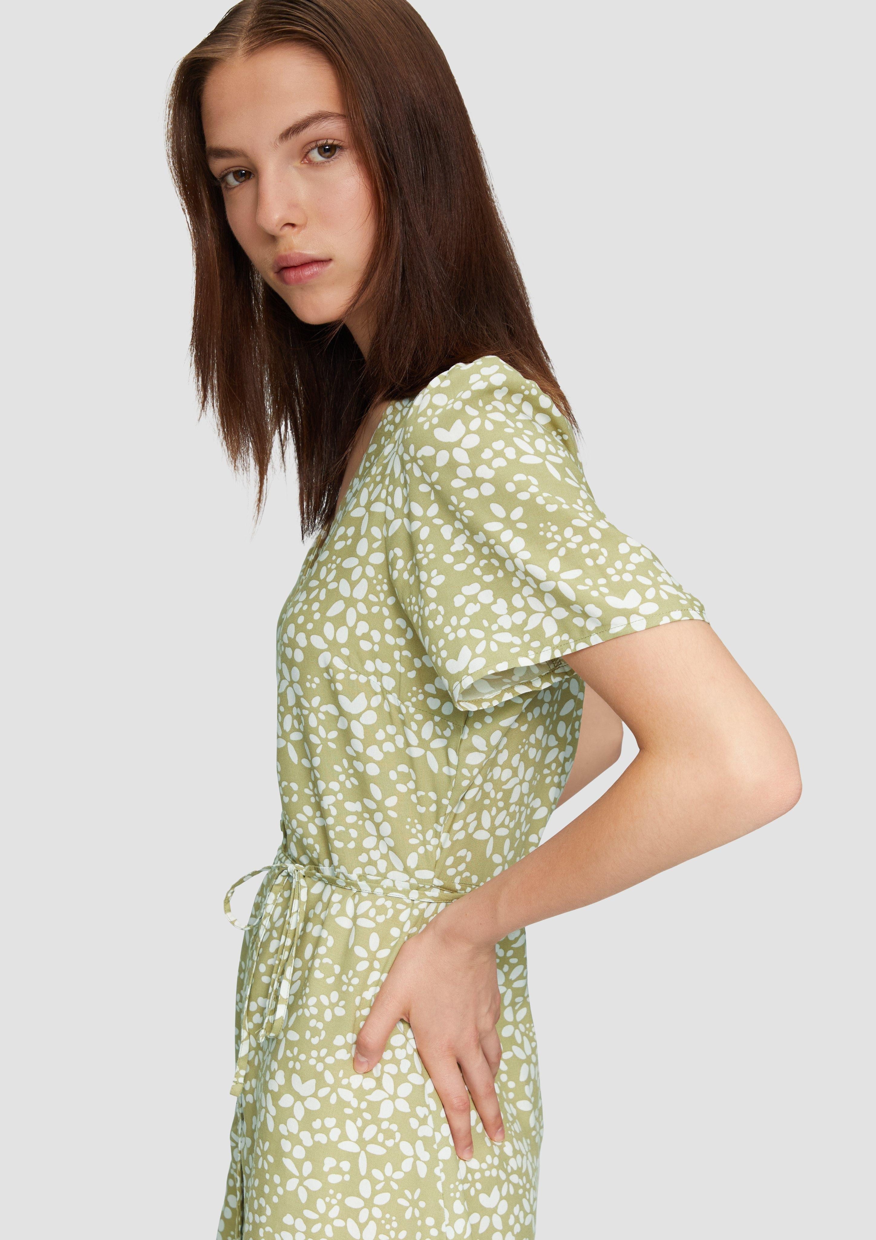 QS Minikleid Luftiges Viskosekleid mit All-over-Print günstig online kaufen