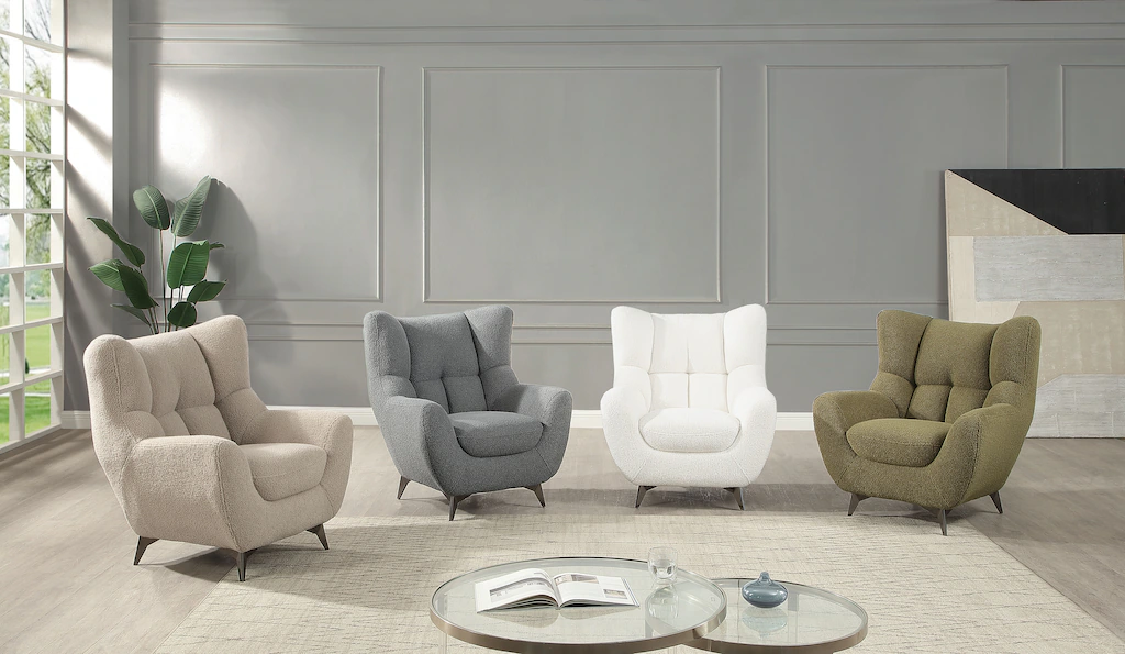 ATLANTIC home collection Sessel "Shawn", mit Federkern, trendy Bezug mit Te günstig online kaufen