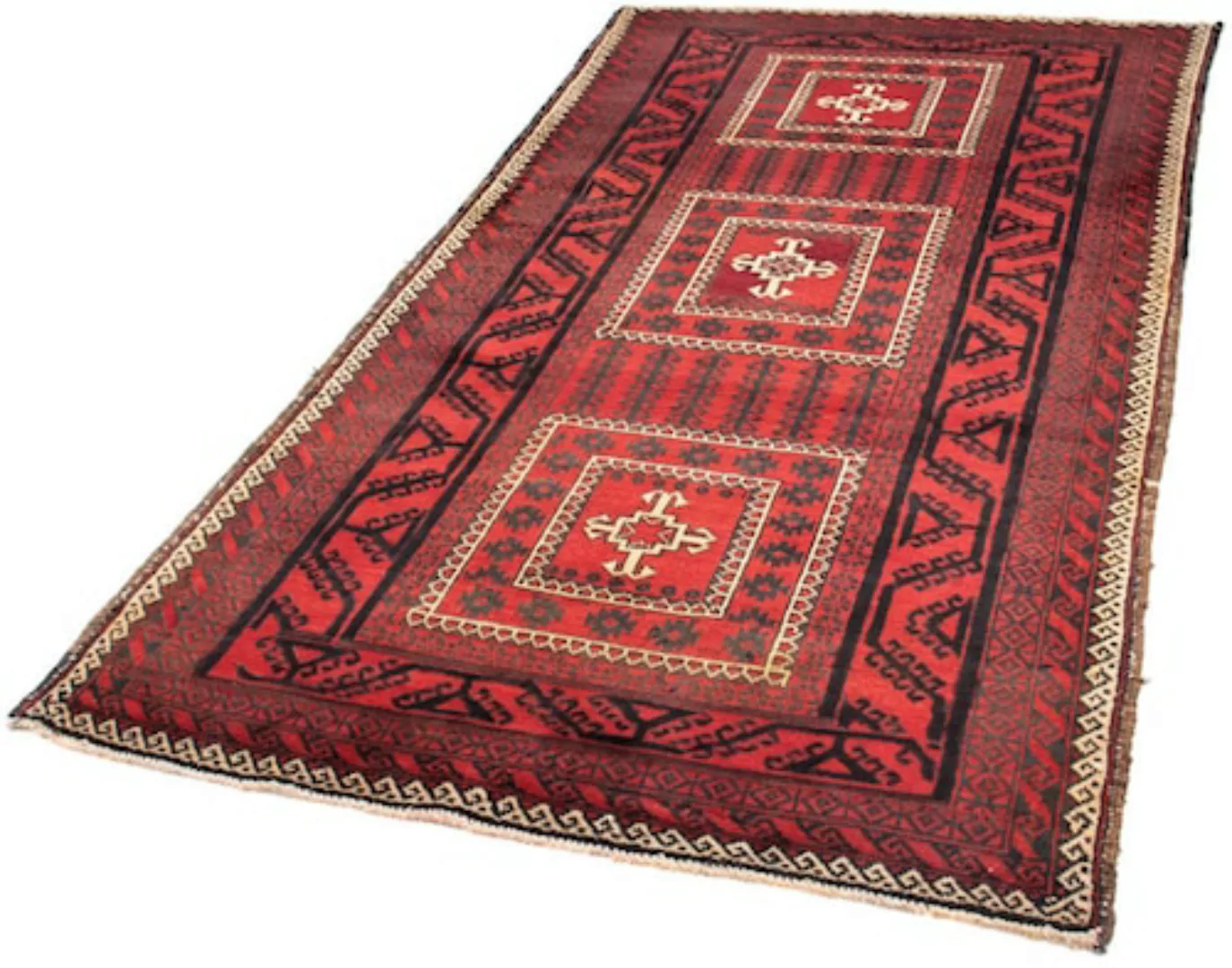 morgenland Wollteppich »Belutsch Medaillon Rosso 224 x 119 cm«, rechteckig günstig online kaufen