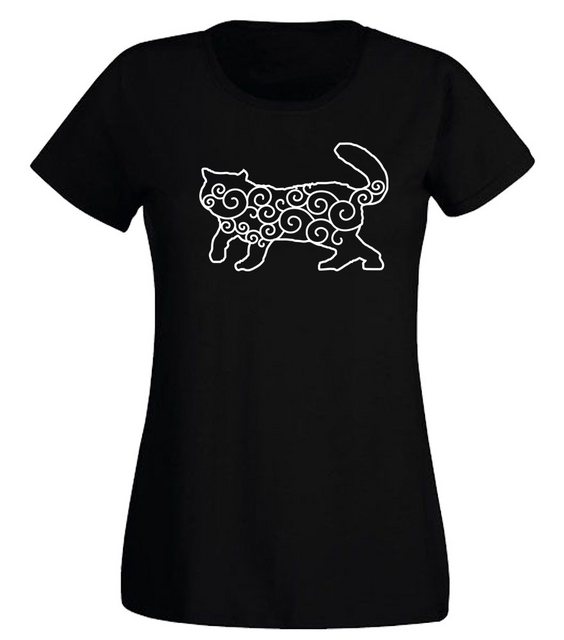 G-graphics T-Shirt Damen T-Shirt - Tribalkatze mit trendigem Frontprint, Sl günstig online kaufen