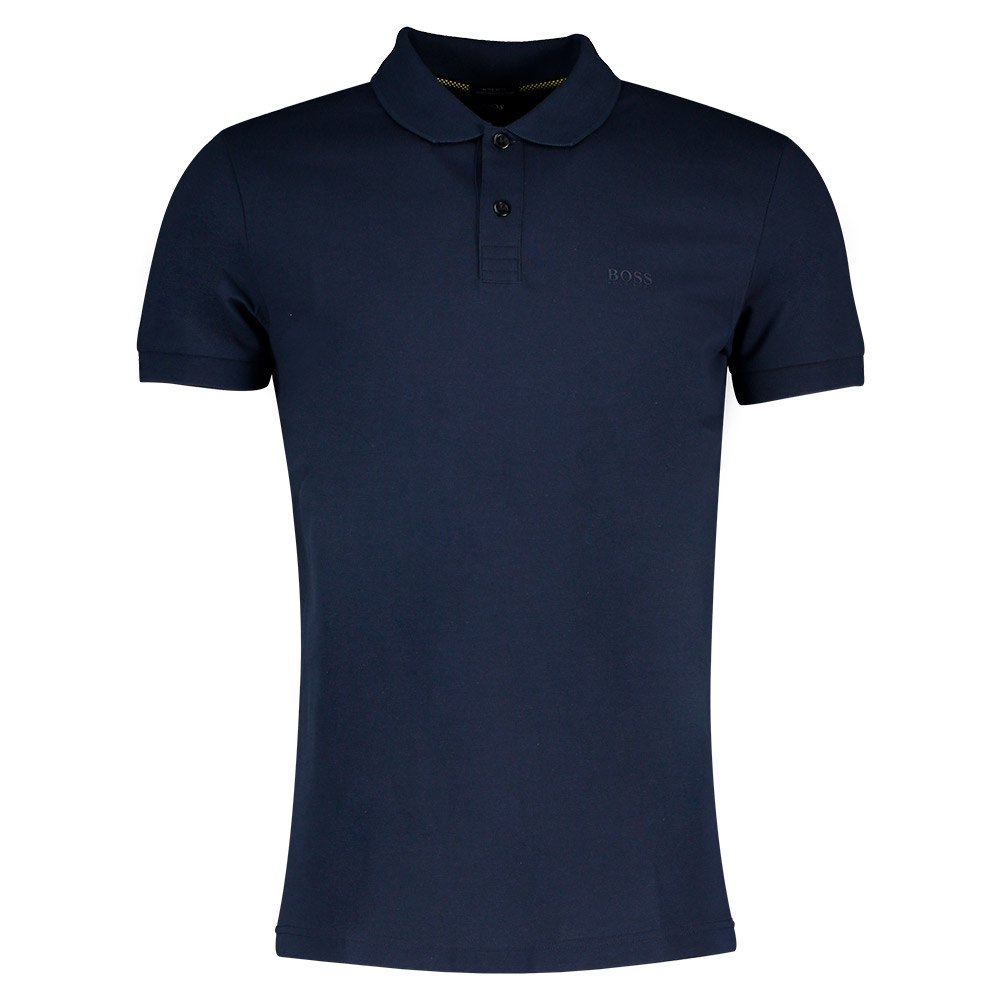 BOSS Athleisure – Piro – Einfarbiges Polohemd mit Logo-Marineblau günstig online kaufen