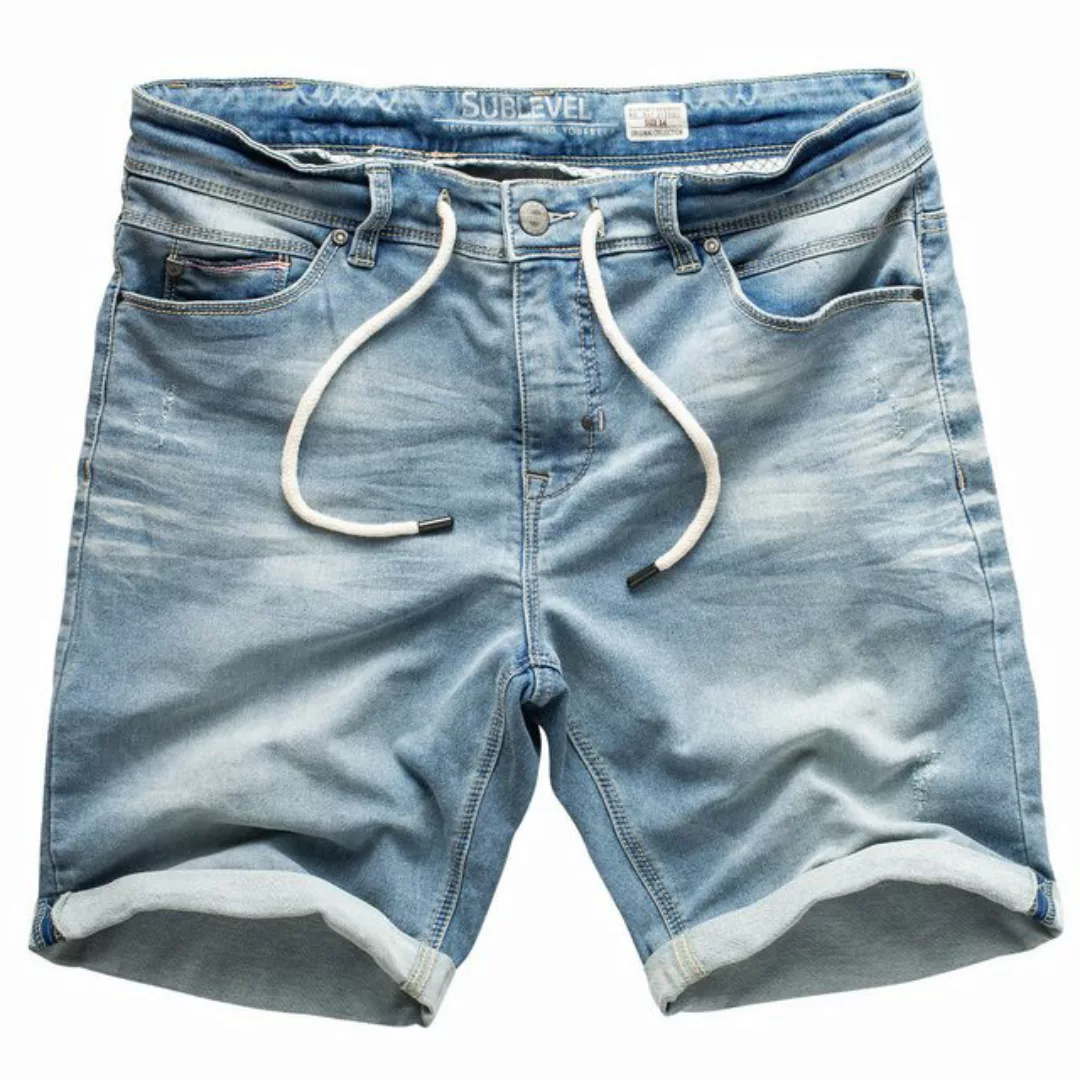 SUBLEVEL Shorts Sweat Shorts Jeans Kurze Hose Bermuda Sweatpants elatsicher günstig online kaufen
