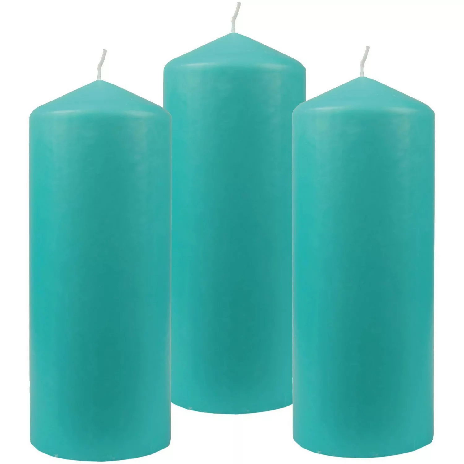 HS Candle Stumpenkerzen Ø8cm 3er Pack Türkis günstig online kaufen