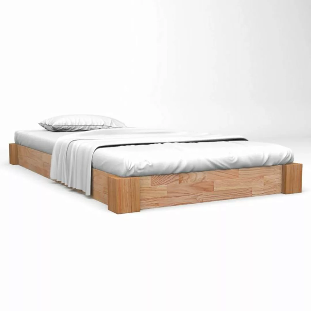 vidaXL Bettgestell Massivholzbett Eiche 90x200 cm Einzelbett Bett Bettrahme günstig online kaufen