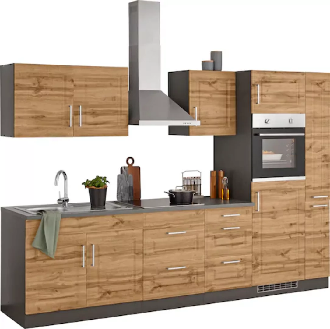 KOCHSTATION Küchenzeile »KS-Stockholm«, Breite 300 cm, mit hochwertigen MDF günstig online kaufen
