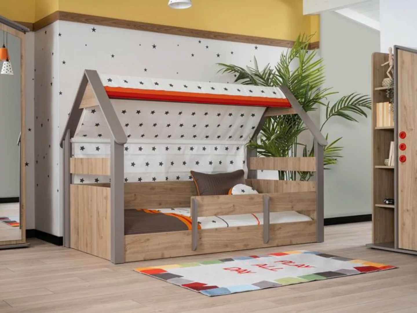 Kapa Möbel Kinderbett Montessori Hut Stern mit Dach günstig online kaufen