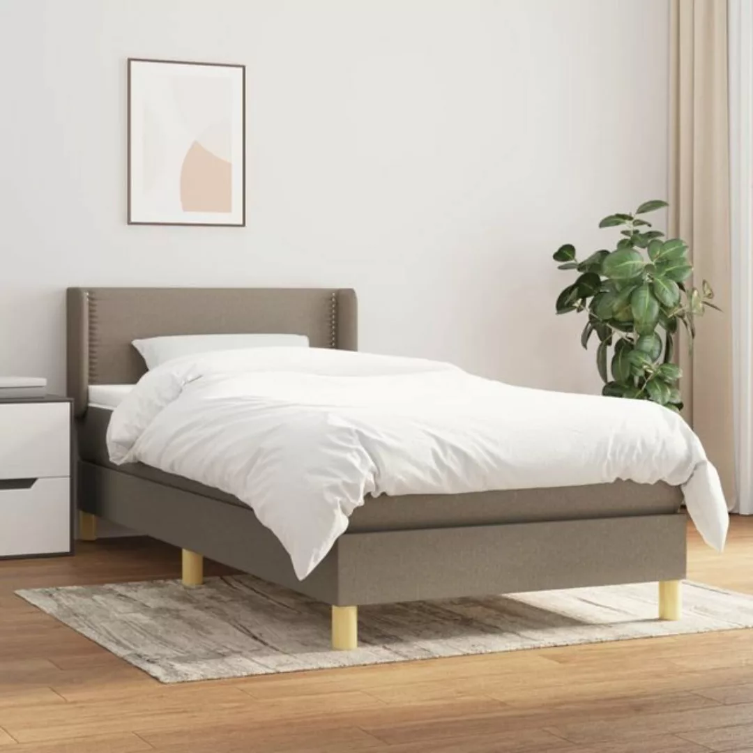vidaXL Bettgestell Boxspringbett mit Matratze Taupe 90x200 cm Stoff Bett Be günstig online kaufen