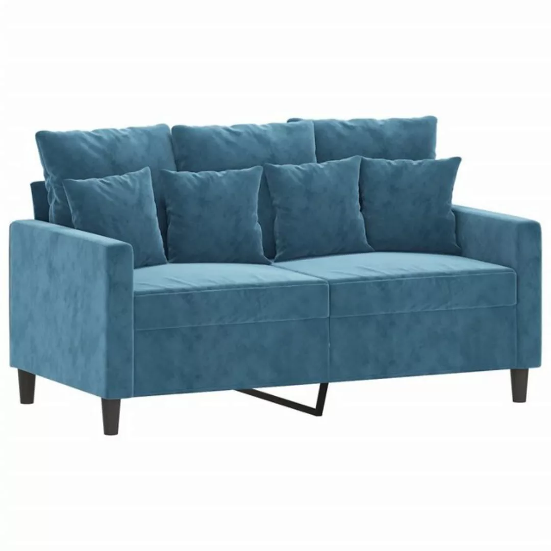 vidaXL Sofa, 2-Sitzer-Sofa Blau 120 cm Samt günstig online kaufen