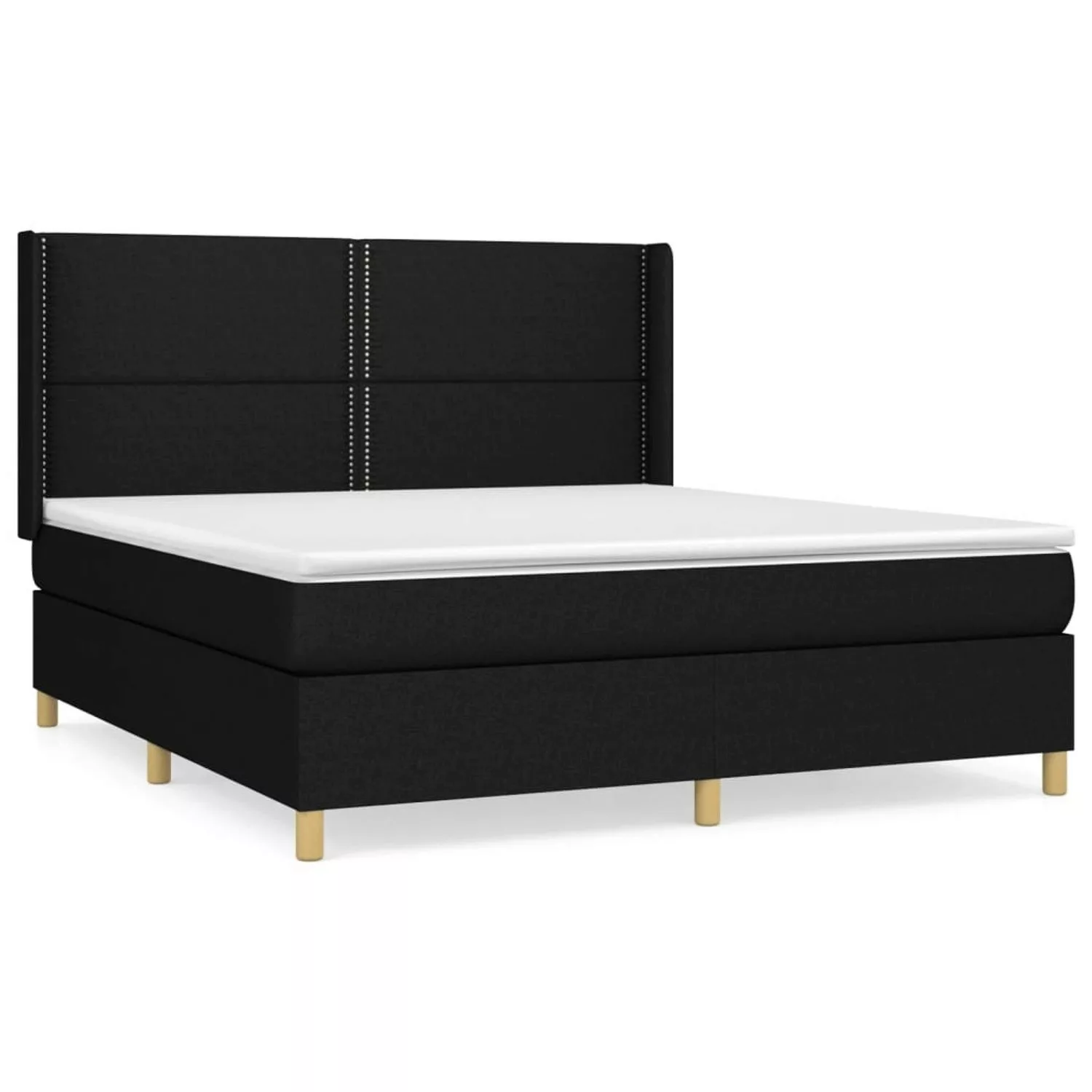 vidaXL Boxspringbett mit Matratze Schwarz 180x200 cm Stoff1380125 günstig online kaufen