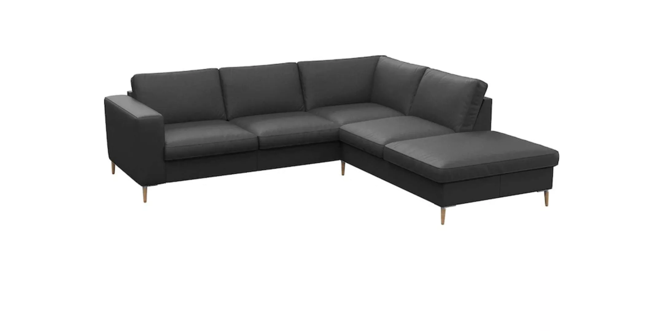 FLEXLUX Ecksofa "Fiore, L-Form", breite Armlehnen, Füße Alu/Eiche, B/T 241/ günstig online kaufen