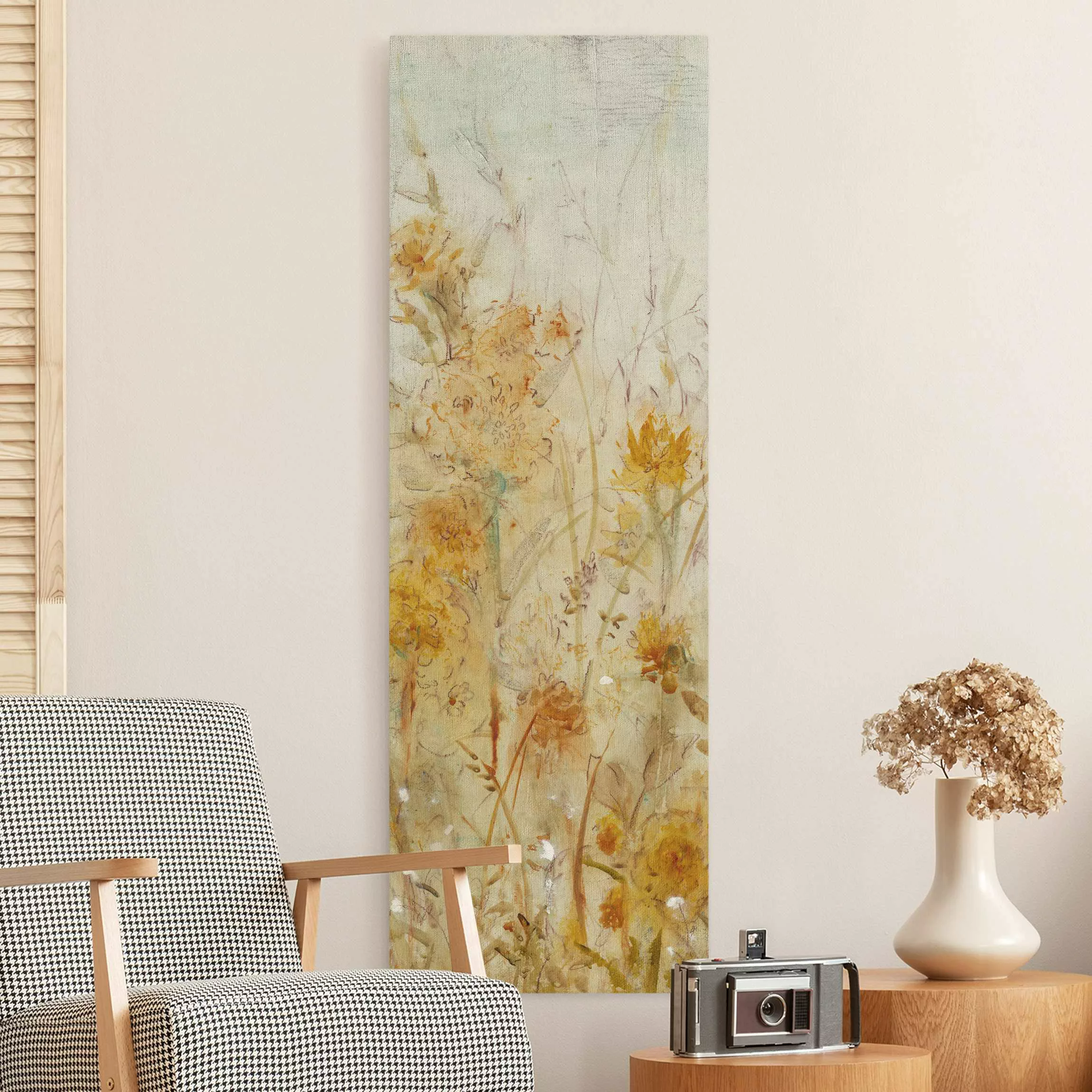 Leinwandbild auf Naturcanvas Gelbe Wilde Blumenwiese günstig online kaufen