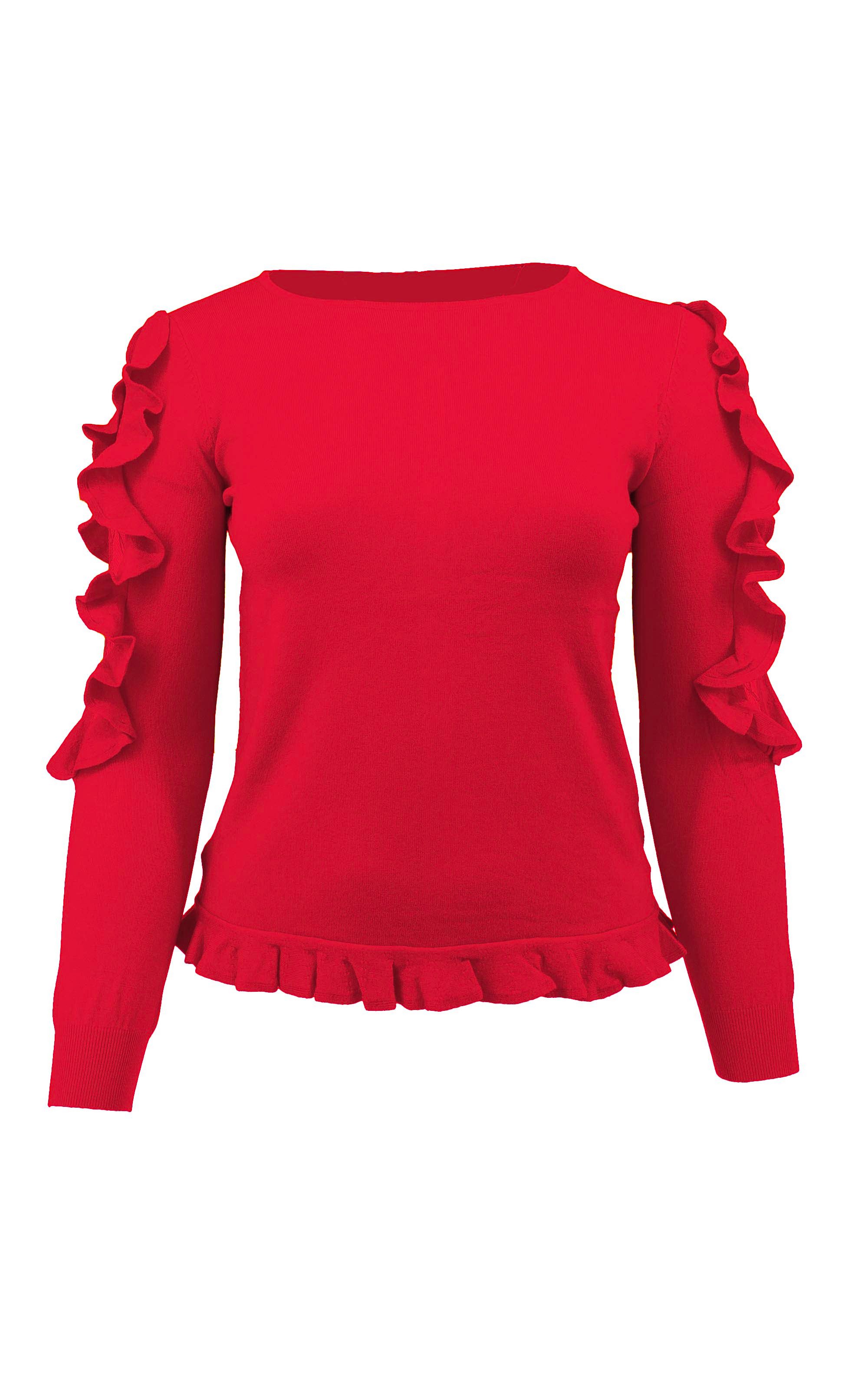 Passioni Strickpullover mit Volants und Spitzendetails günstig online kaufen