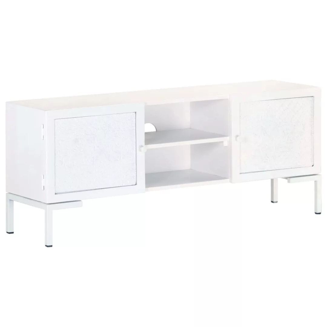 Tv-schrank Weiß 115x30x46 Cm Massivholz Mango günstig online kaufen
