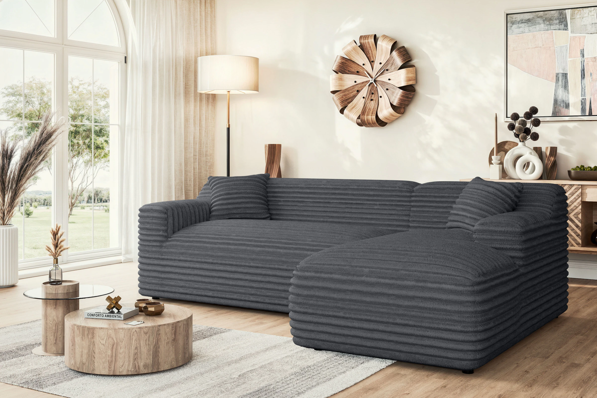Home affaire Ecksofa »LILLIANA Designsofa, L-Form mit Recamiere rechts/link günstig online kaufen