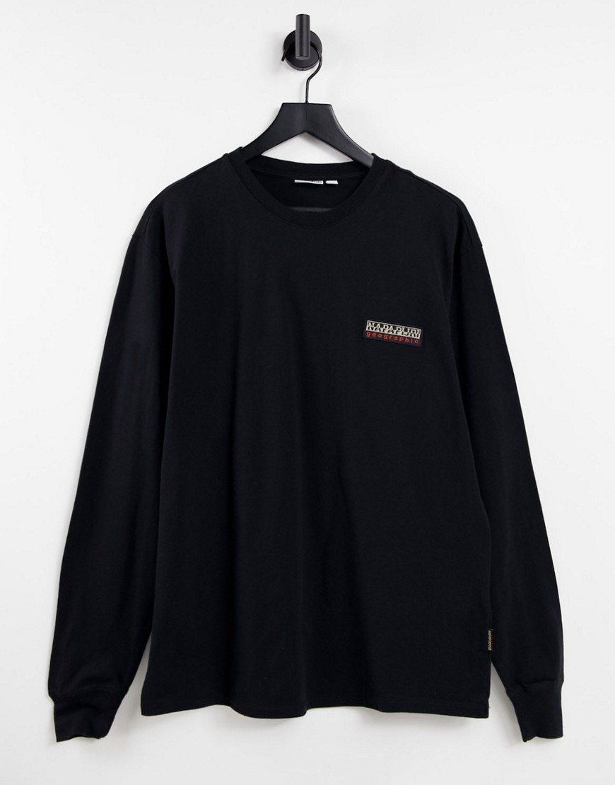 Napapijri – Patch – Langärmliges Shirt in Schwarz günstig online kaufen