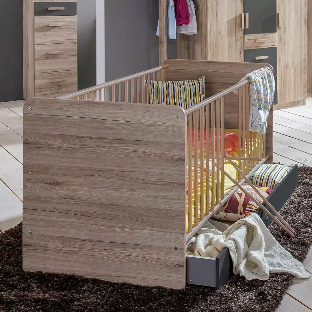 Babybett mit Schublade und Umbauseiten Made in Germany günstig online kaufen