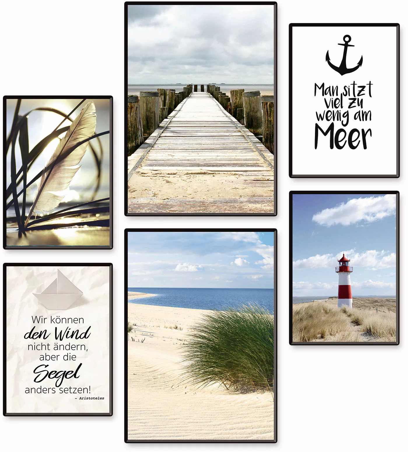 Artland Poster "Impressionen vom Meer", Meer Bilder, (Set, 6 St.), 6er Set, günstig online kaufen