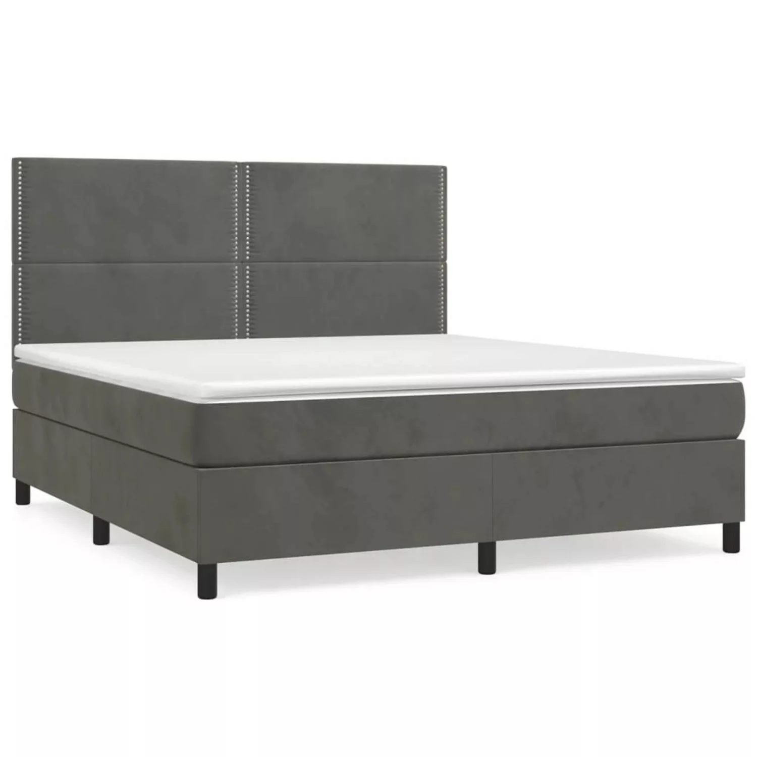 vidaXL Boxspringbett mit Matratze Dunkelgrau 160x200 cm Samt1349812 günstig online kaufen