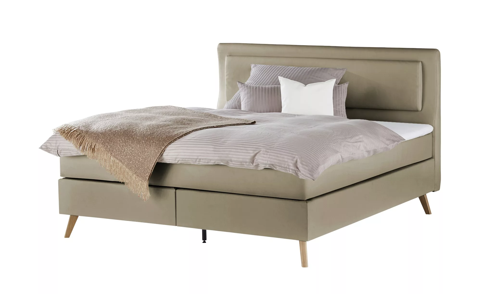 Boxspringbett - beige - 180 cm - 118 cm - Betten > Boxspringbetten > Boxspr günstig online kaufen