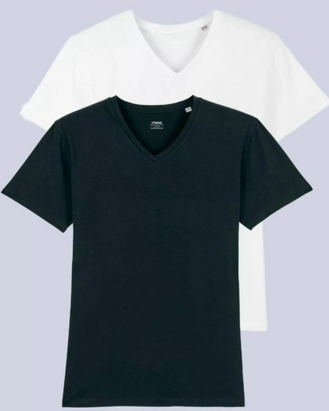 YTWOO T-Shirt 2er Pack V T-Shirt für Männer, Fair & Nachhaltig (Spar-Set, 2 günstig online kaufen