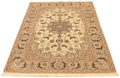 morgenland Teppich »Isfahan Teppich handgeknüpft beige«, rechteckig, 7 mm H günstig online kaufen