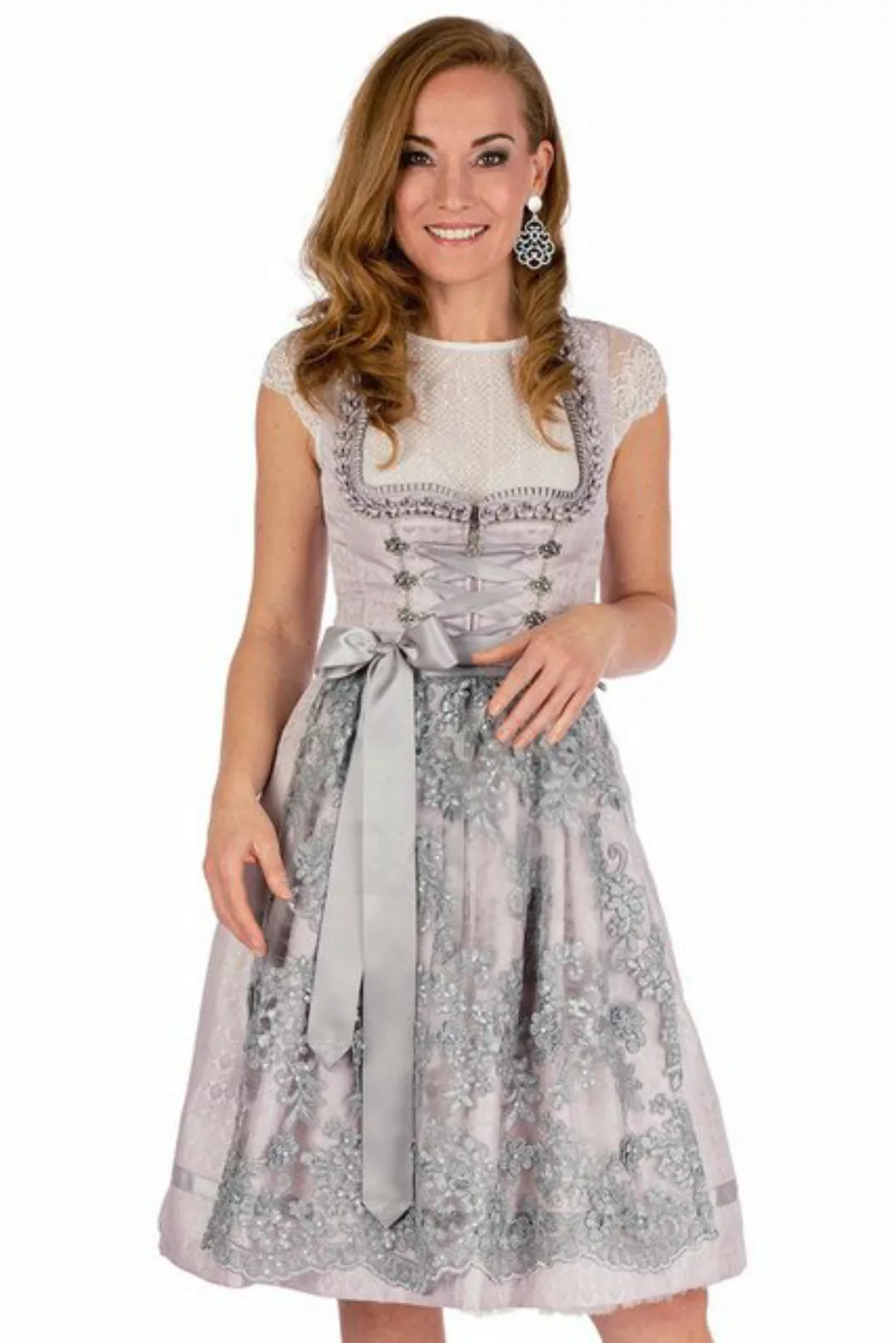 MarJo Dirndl Midi Dirndl 2tlg. - NADINA - rosé/silber günstig online kaufen