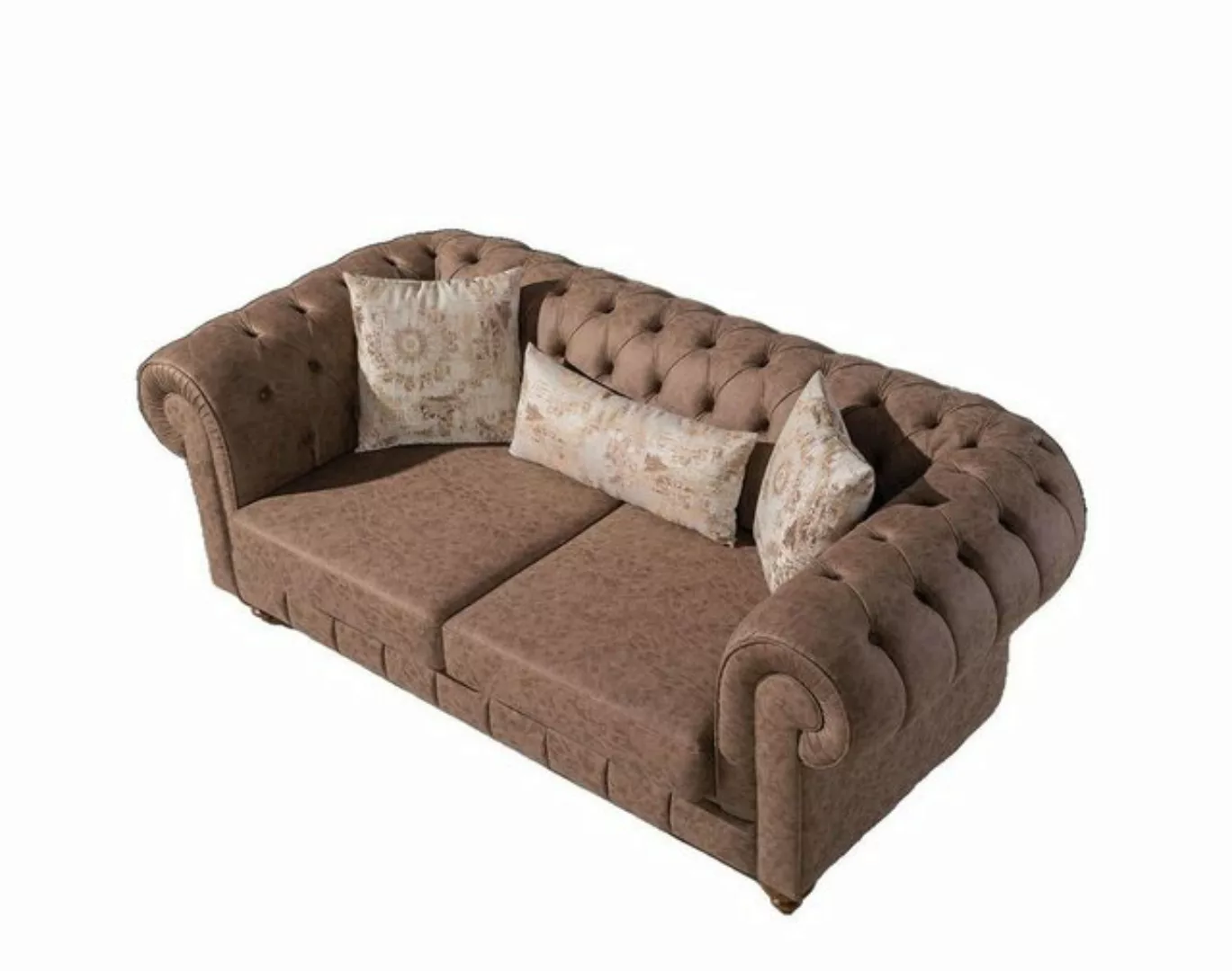 JVmoebel 2-Sitzer Stilvoller Brauner Chesterfield Sofa Designer 2-Sitzer Co günstig online kaufen