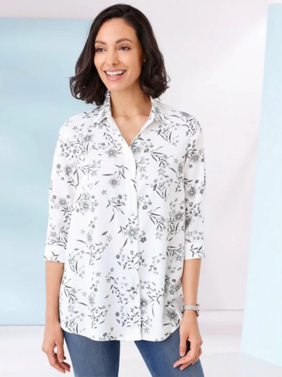 Sieh an! Klassische Bluse Longbluse günstig online kaufen