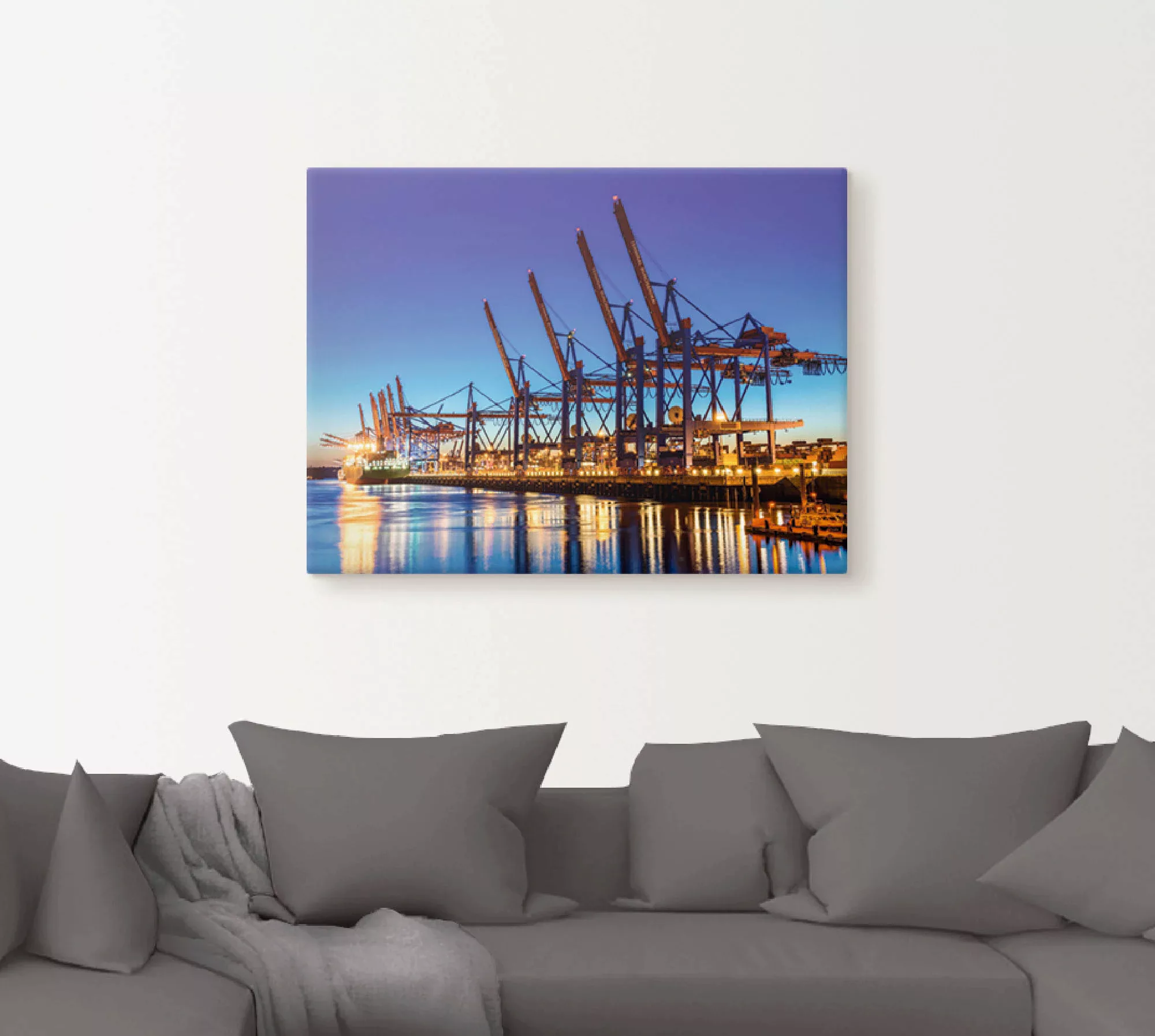 Artland Leinwandbild "Hamburg Containerhafen", Deutschland, (1 St.), auf Ke günstig online kaufen