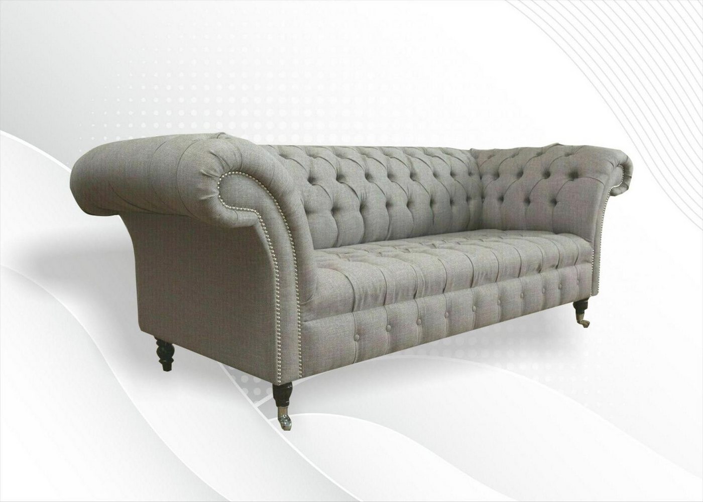 Xlmoebel Sofa Dunkelgrau Chesterfield Sofa mit Polsterung aus Stoff und Led günstig online kaufen