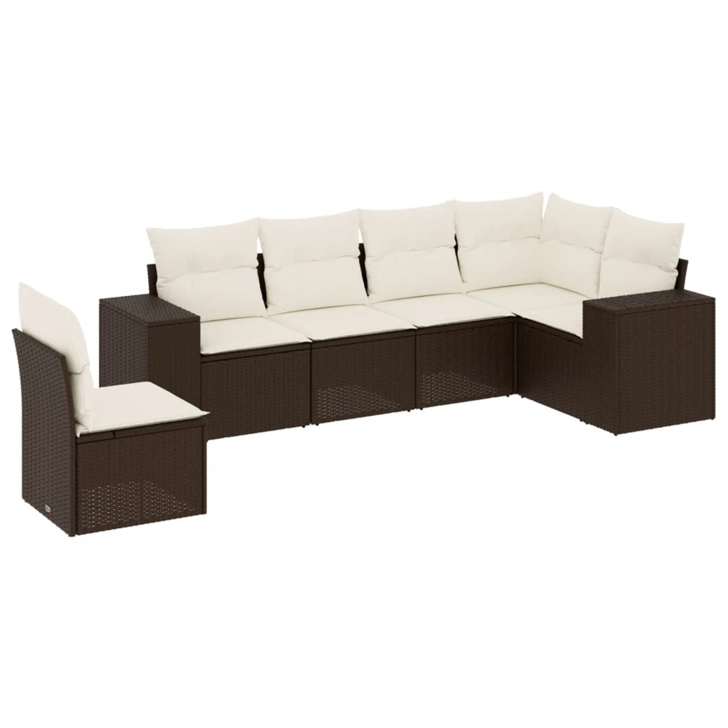 vidaXL 6-Tlg Garten-Sofagarnitur mit Kissen Braun Poly Rattan 3222632 günstig online kaufen