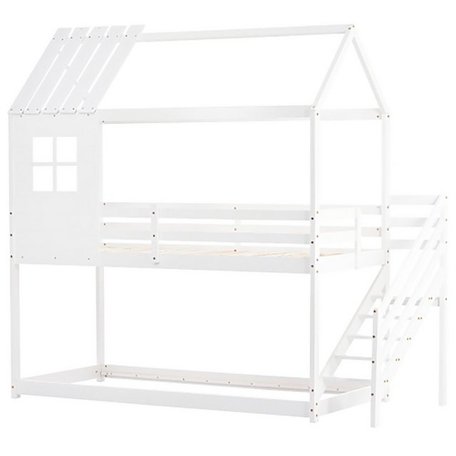 Celya Etagenbett Hausbett Kinderbett 90x200cm mit Fallschutz und Gitter, Be günstig online kaufen