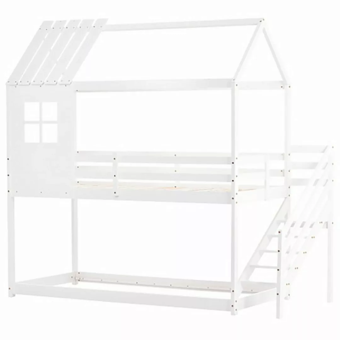 Celya Etagenbett Hausbett Kinderbett 90x200cm mit Fallschutz und Gitter, Be günstig online kaufen